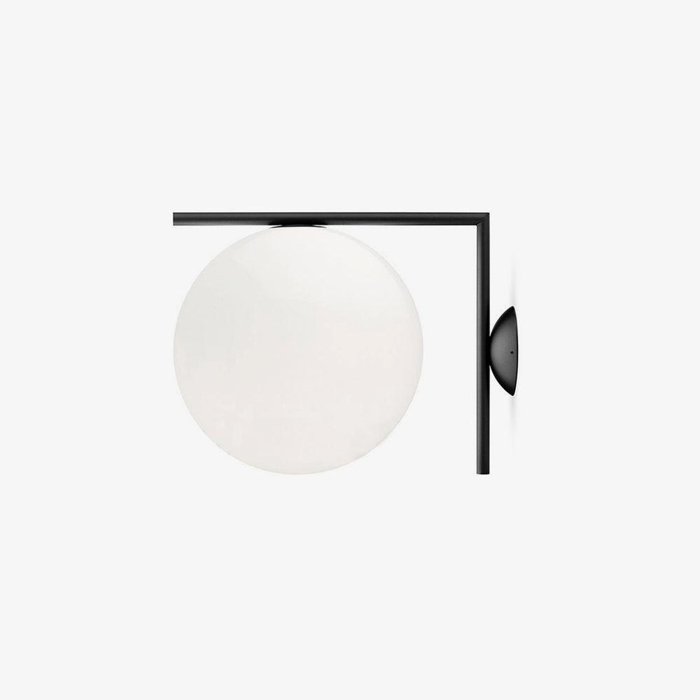 Handblown Opal Glass Wall Sconce – Modern Minimalist Wall Light Fixture with Metal Base | Thomler