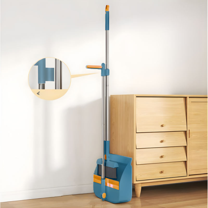 Rotating Broom and Dustpan Set with Telescoping Handle – Space-Saving Storage and Easy Floor Cleaning | Thomler