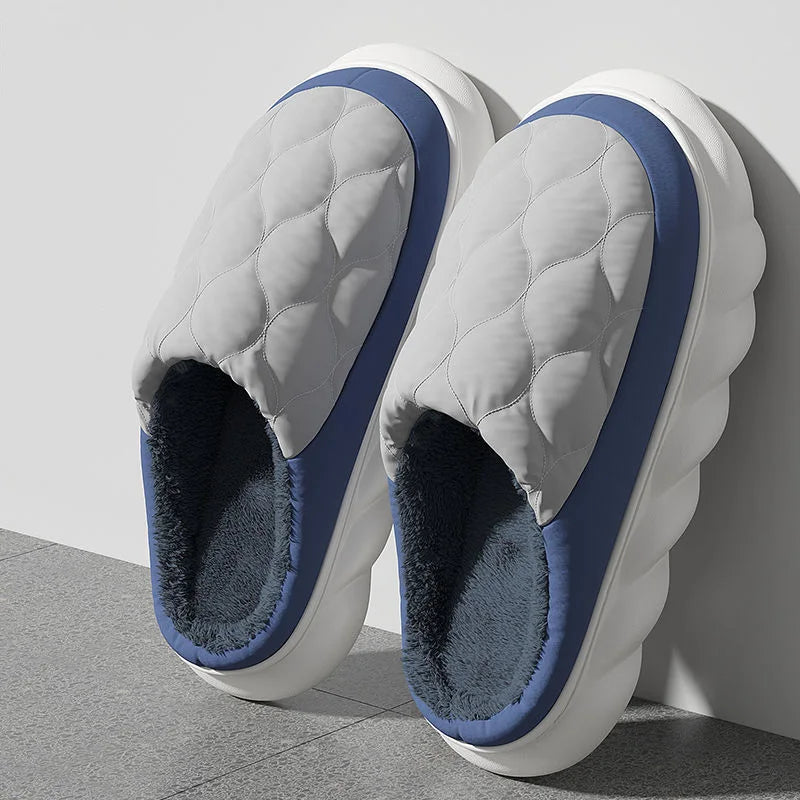 Men's Cushioned Indoor-Outdoor House Shoes with Water-Resistant Sole & Plush Lining | Thomler