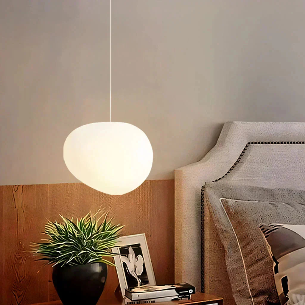 Ceiling Lamp Frosted Glass 47.0 cm White Living Room Organic Lighting Scandinavian Bedroom Hallway Dining Light | Thomler