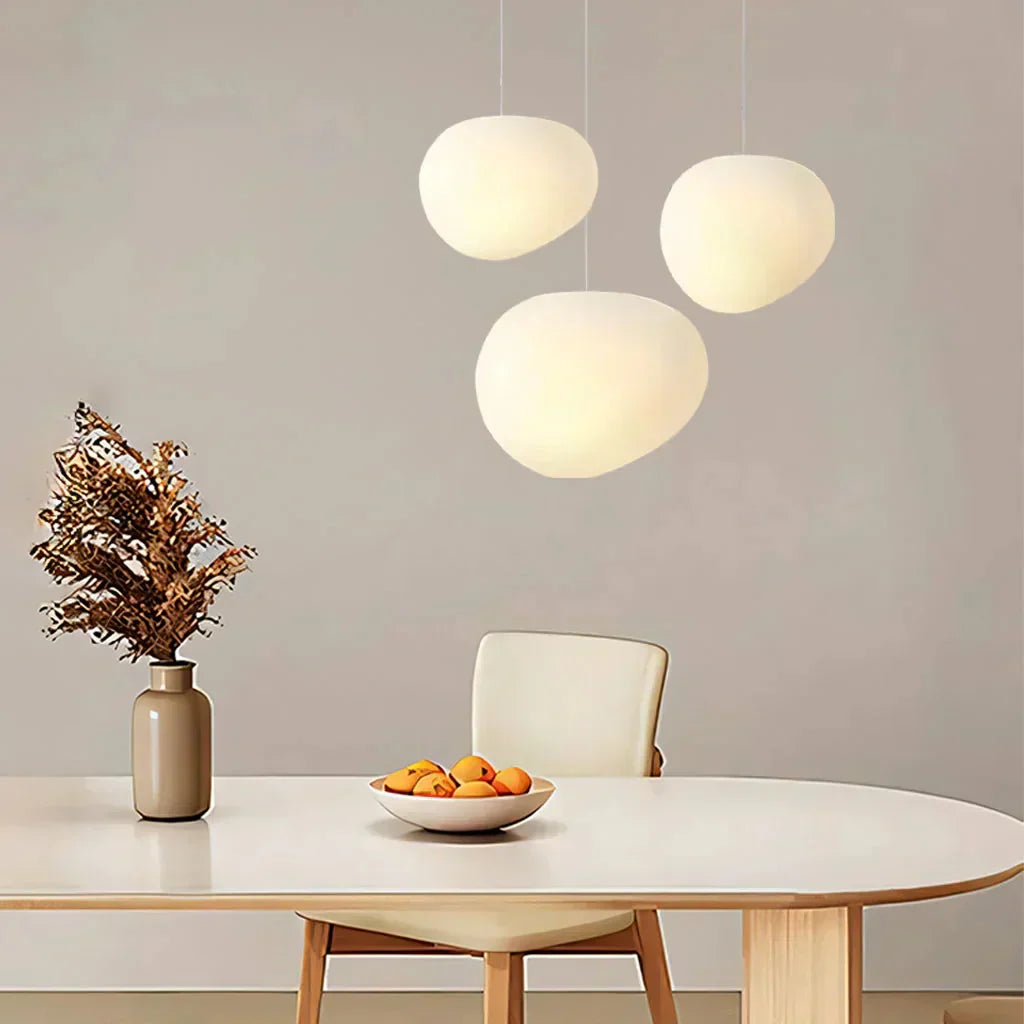 Ceiling Lamp Frosted Glass 47.0 cm White Living Room Organic Lighting Scandinavian Bedroom Hallway Dining Light | Thomler