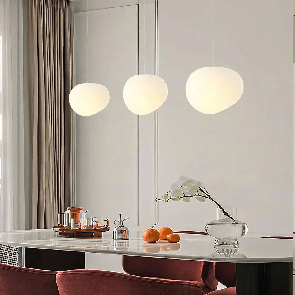 Ceiling Lamp Frosted Glass 47.0 cm White Living Room Organic Lighting Scandinavian Bedroom Hallway Dining Light | Thomler
