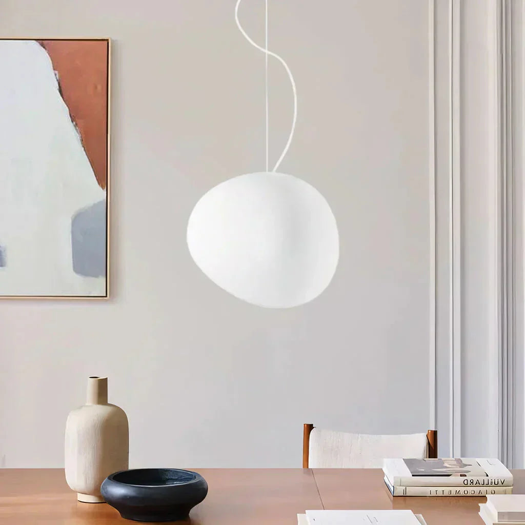 Ceiling Lamp Frosted Glass 47.0 cm White Living Room Organic Lighting Scandinavian Bedroom Hallway Dining Light | Thomler