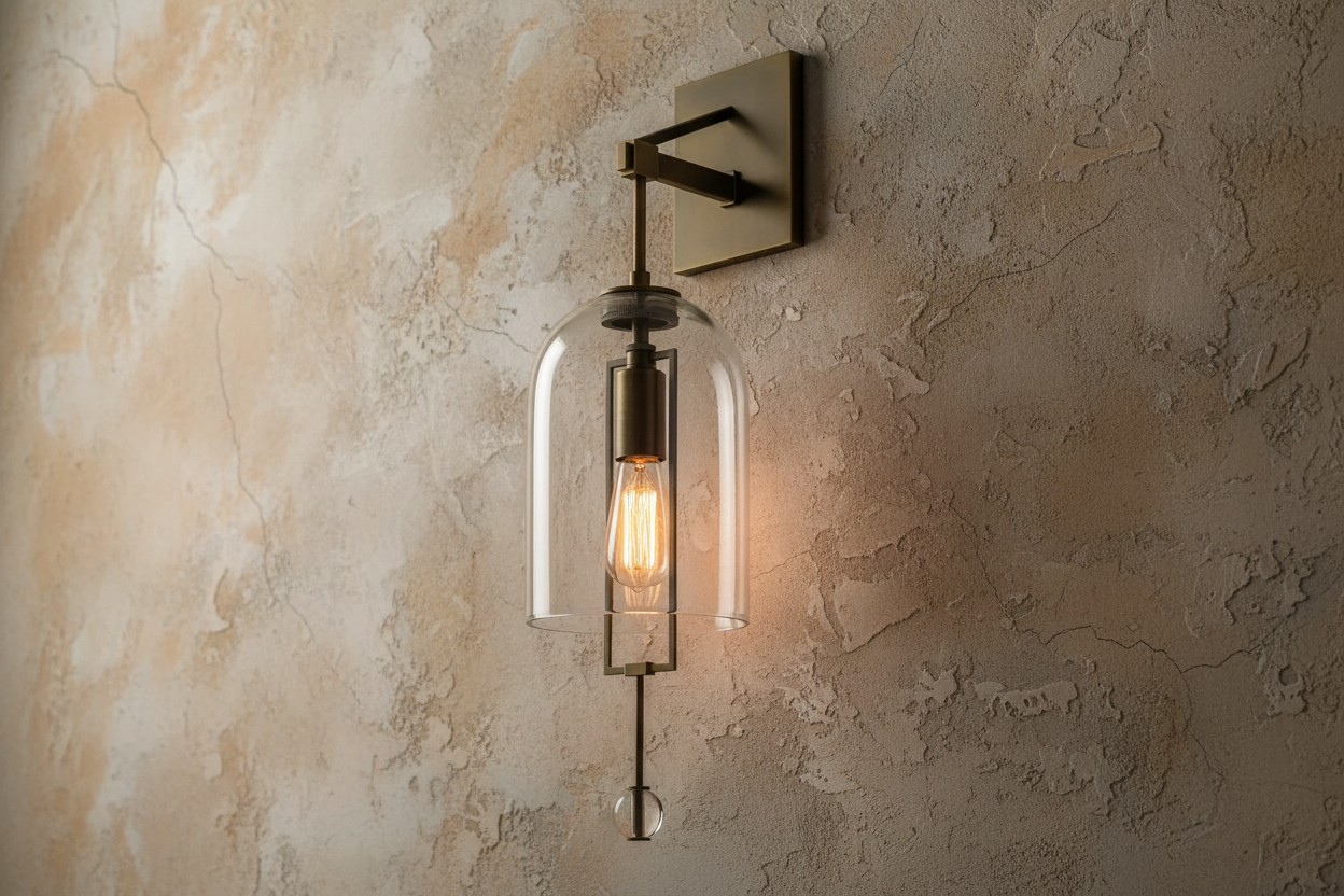 Wall Lamp Glass Bell Shade 23.2 in Copper Hallway Bedroom Modern Sconce Ambient Lighting Fixture | Thomler