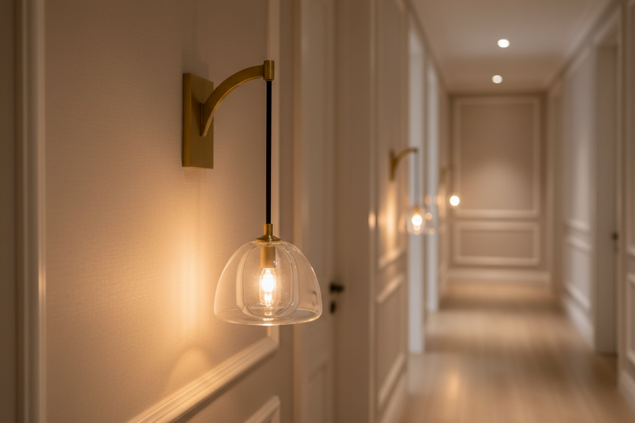 Wall Lamp Copper Glass Shade 16.1 in Warm Bronze Black Hallway Bedroom Modern Industrial Sconce Lighting Fixture | Thomler