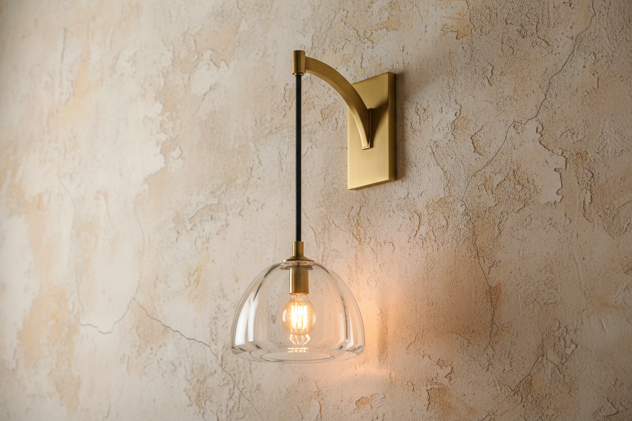 Wall Lamp Copper Glass Shade 16.1 in Warm Bronze Black Hallway Bedroom Modern Industrial Sconce Lighting Fixture | Thomler