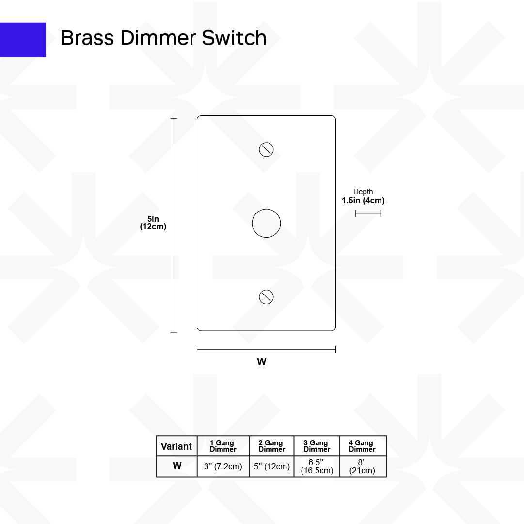 Dimmer Switch Brass Rotary Knob Stepless Indoor Wall Lighting Control Modern Home Decor Panel | Thomler