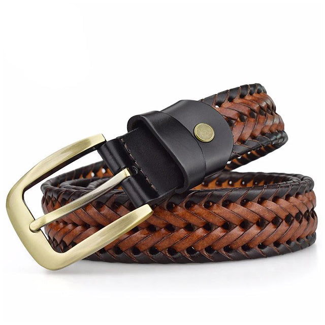 Woven Genuine Cowhide Strap with Durable Water-Resistant Finish for Men & Women | Classic Braided Design for Jeans & Casual Wear | Thomler