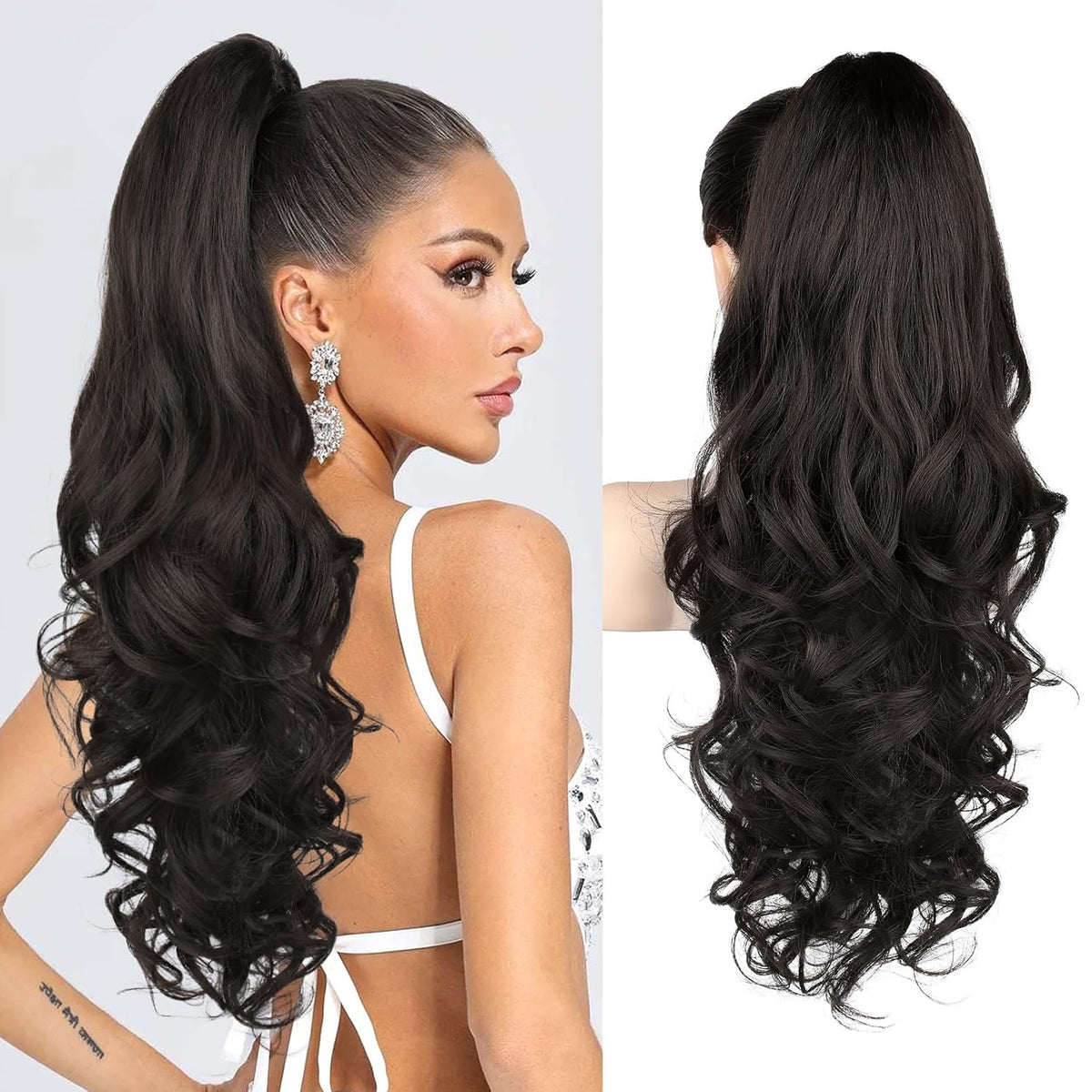 22-Inch Clip-On Ponytail Hair Extension for Instant Volume & Length – Synthetic Fiber, Heat-Safe, Secure Wrap Tie – for Everyday or | Thomler