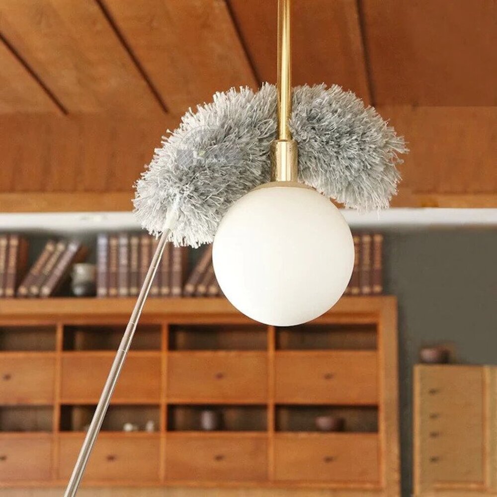 Telescopic Duster Microfibre 86.0–280.0 cm Grey High Ceiling Cleaning Flexible Washable Dusting Wand Cobweb Remover | Thomler