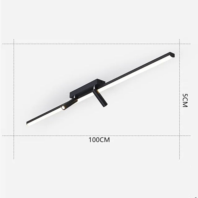 Linear LED Spotlight Bar Ceiling Mount for Modern Spaces Black Flush Mount Track Light | Thomler