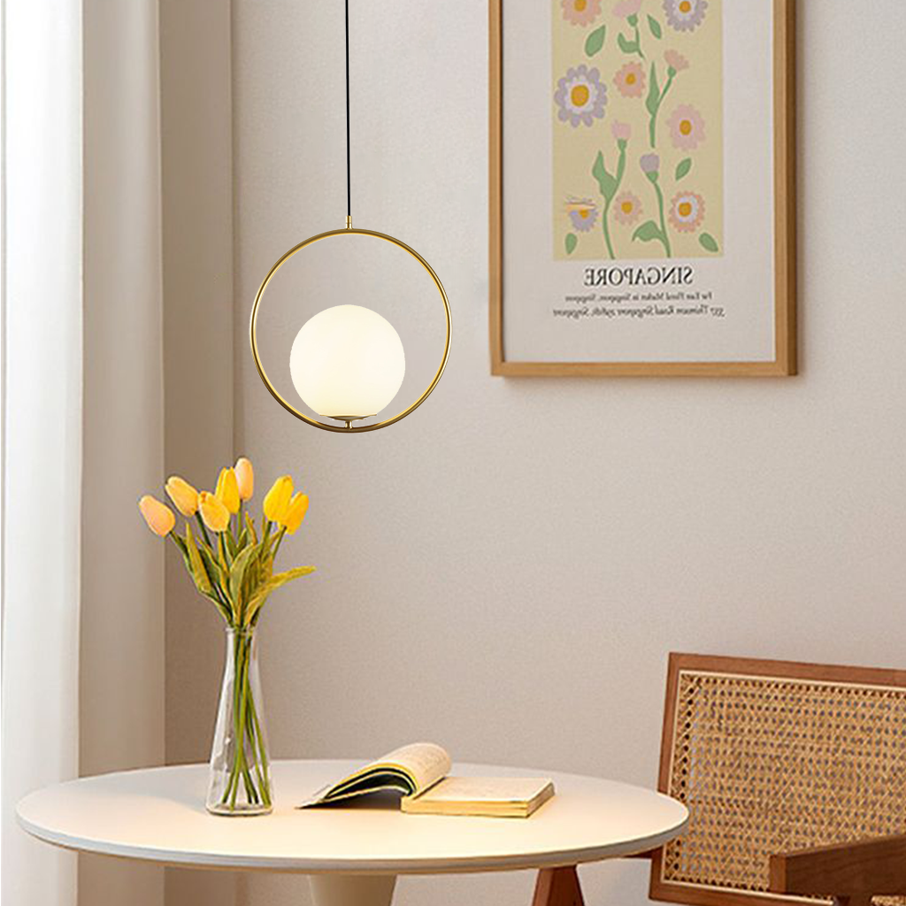 Pendant Light Brass Bent Glass 15W Adjustable Living Room Hallway Bedroom Modern Ceiling Lamp | Thomler