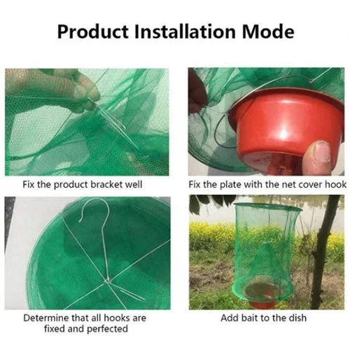 Outdoor Hanging Fly Catcher Trap with Natural Bait Compartment for Yards Barns Patios | Chemical-Free Pest Control Solution | Thomler