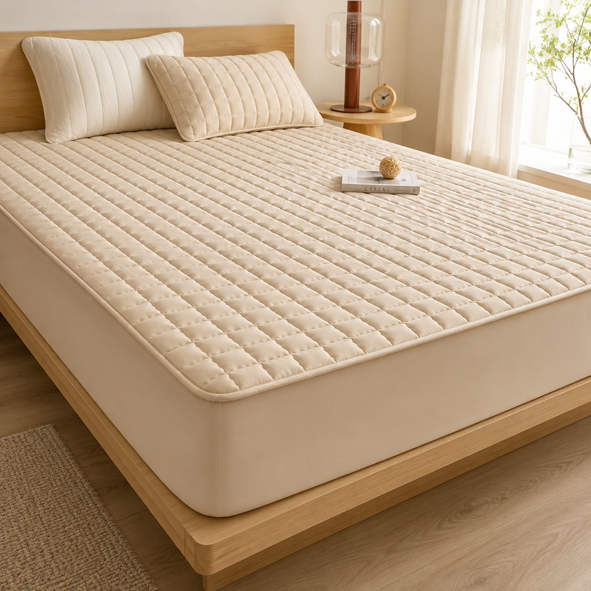 Quilted Waterproof Mattress Protector with Breathable Cooling Layer for Deep-Pocket Beds | Thomler