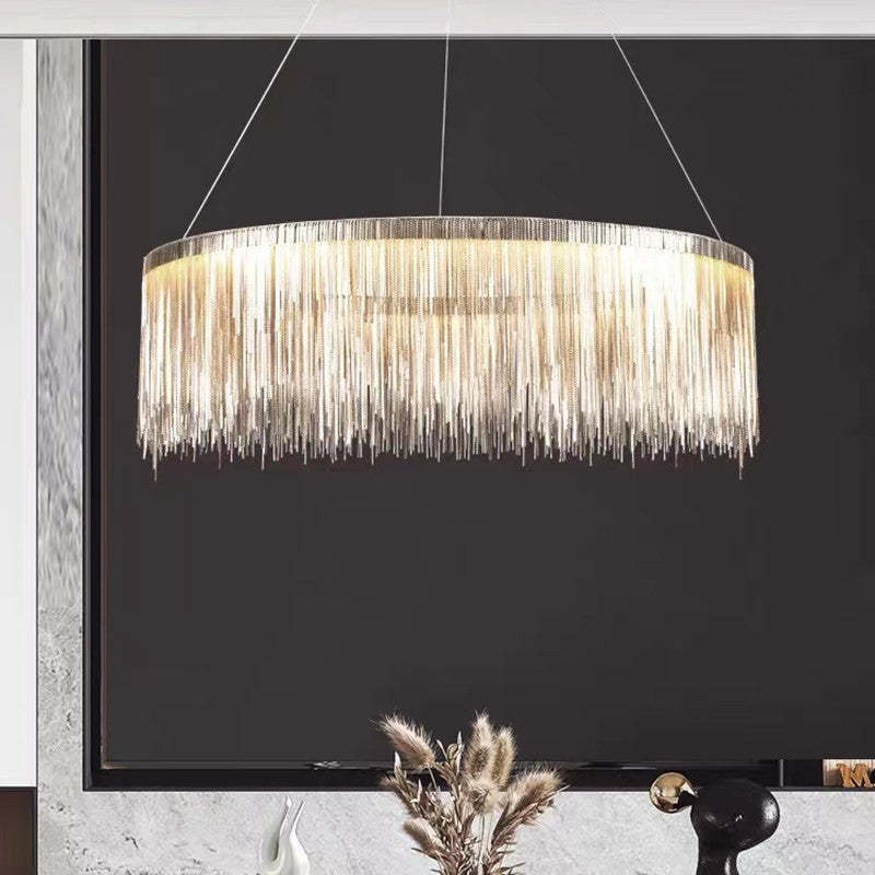 Waterfall Chain LED Chandelier Modern Metal Statement Light for Dining Room & Bedroom | Thomler