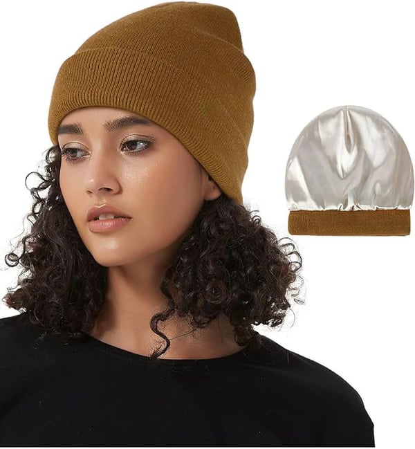 Silk-Lined Winter Beanie for Women – Protects Hair from Frizz, Static & Cold – Soft Wool Hat with Smooth Interior Lining for Everyday Wear | Thomler