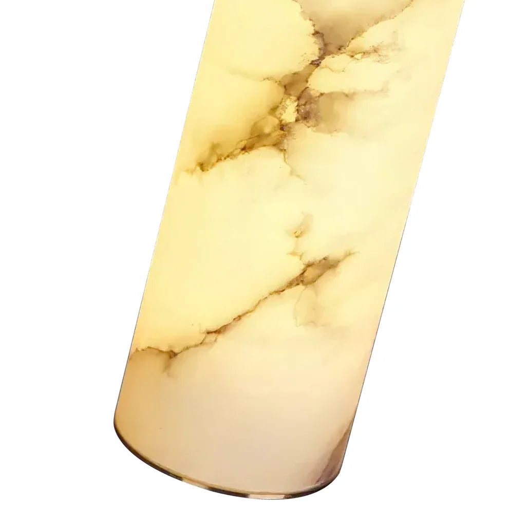 Cylindrical Stone & Metal Overhead Fixture – Warm Ambient LED for Dining & Kitchen | Thomler