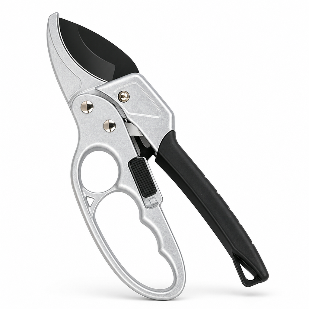 Ratchet Pruning Shears with SK5 Steel Blade & Non-Slip Ergonomic Handle for Garden Pruning | Thomler