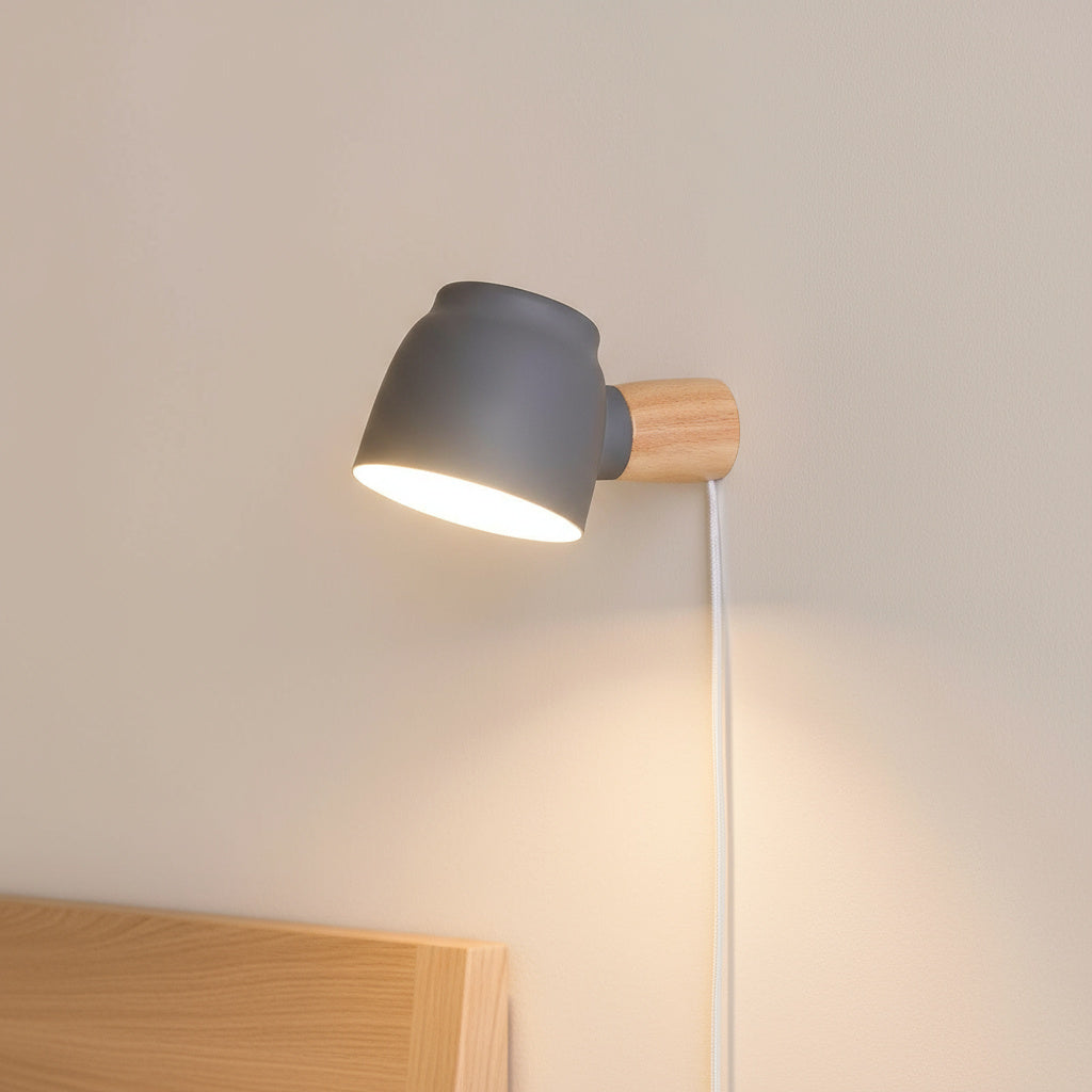 Plug-In Wall Sconce Light Fixture with Cord for Bedroom, Living Room, Hallway | Modern Ambient Lighting for Home | Simple No-Hardwire Setup | Thomler