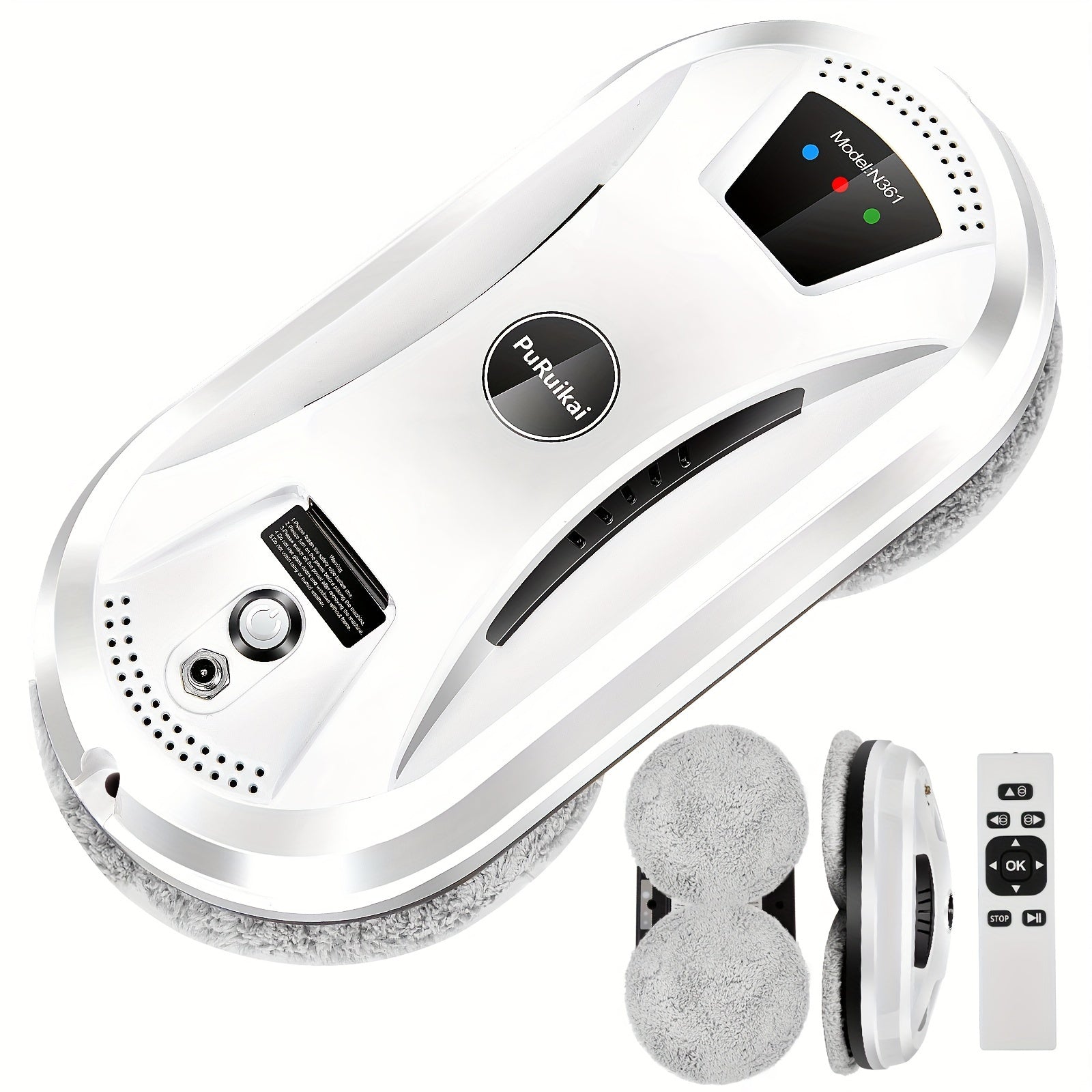 Robotic Window Cleaner with Remote Control for Streak-Free Glass – Automatic Suction Cleaner for Windows, Mirrors & Doors | Thomler
