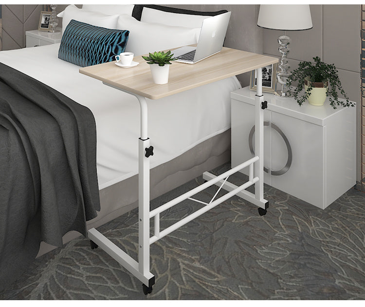 Laptop Table Steel Frame 60.0 cm x 40.0 cm Mobile Home Office Bedside Adjustable Height 70.0–88.0 cm Rolling Desk | Thomler