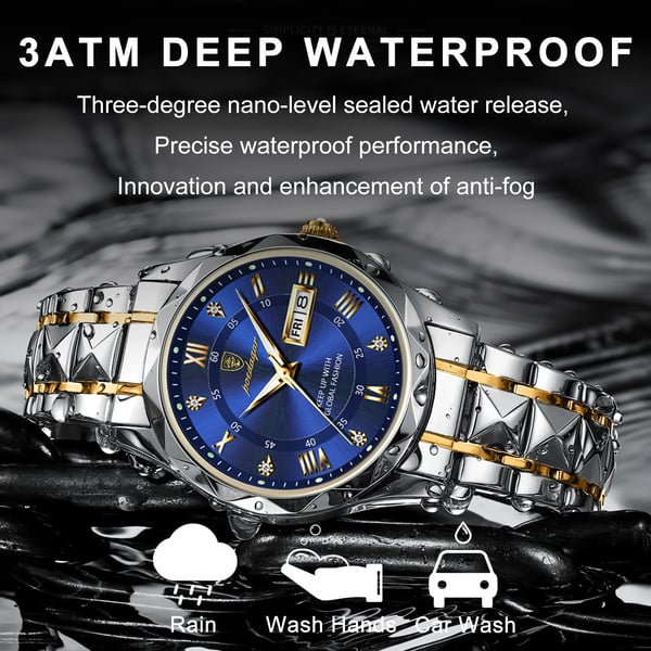 Men's Analog Quartz Watch with Luminous Hands, Date Window, and Stainless Steel Band for Business & Everyday Wear | Thomler