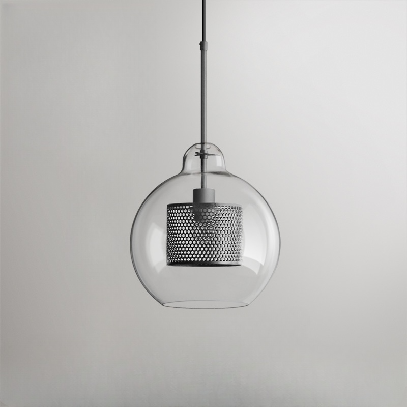 Modern Hanging Ceiling Fixture with Clear Glass Shade & Brass Hardware for Kitchen Island, Dining Room | Thomler