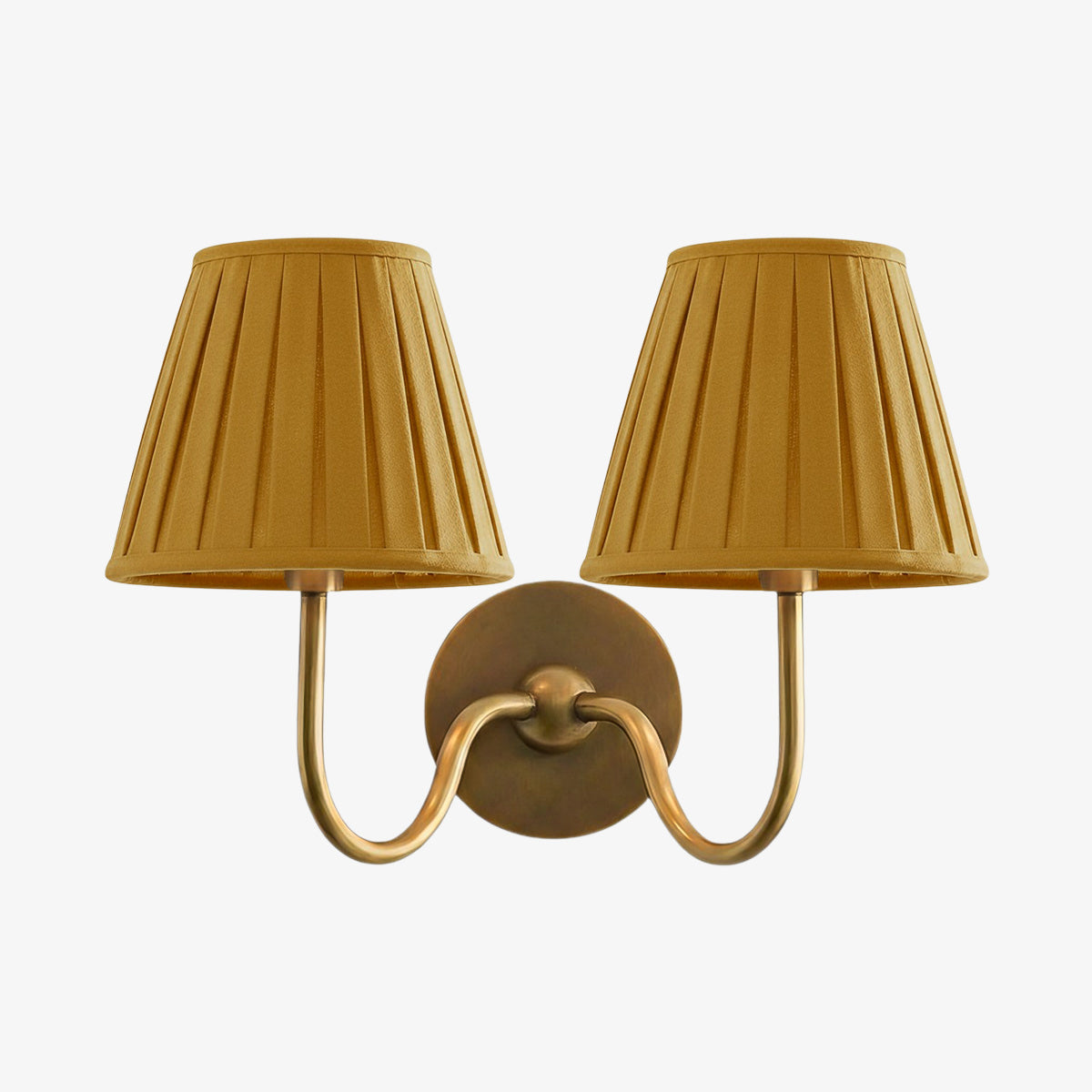 Brass Sconce with Fabric Drum Shade – 1 or 2 Light Hardwired Fixture for Bedroom, Hallway & Living Room | Thomler