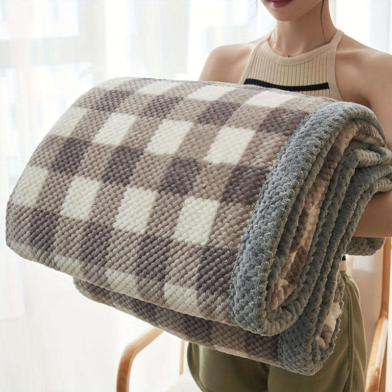 Ultra-Soft Plaid Fleece Throw Blanket for Couch & Bed – Cozy, Lightweight & Machine Washable – Winter Home Decor Accent for Living Room | Thomler