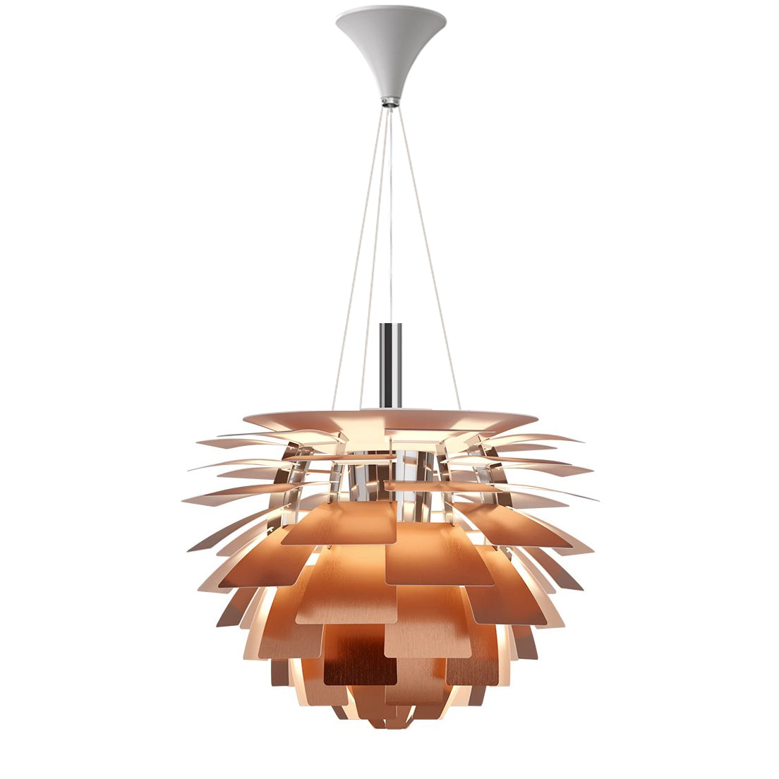 Pendant Light Metal 48.0 cm 18.9" Warm White Dining Room Adjustable Hanging Ceiling Lamp Pinecone Style E27 | Thomler