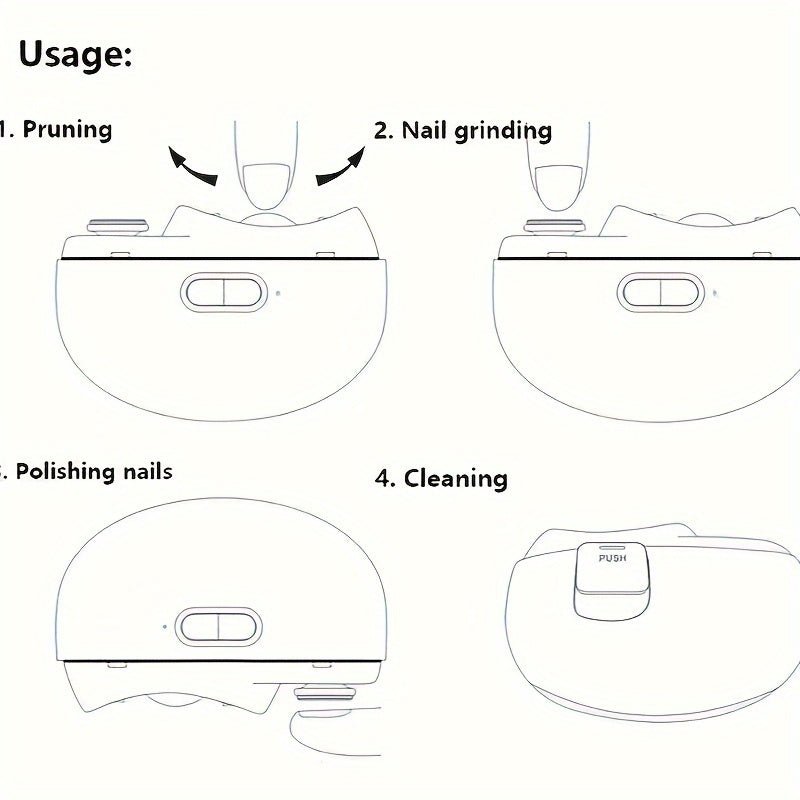 Rechargeable Electric Nail Trimmer with Built-In LED Light for Safe Clipping & Smoothing | Thomler