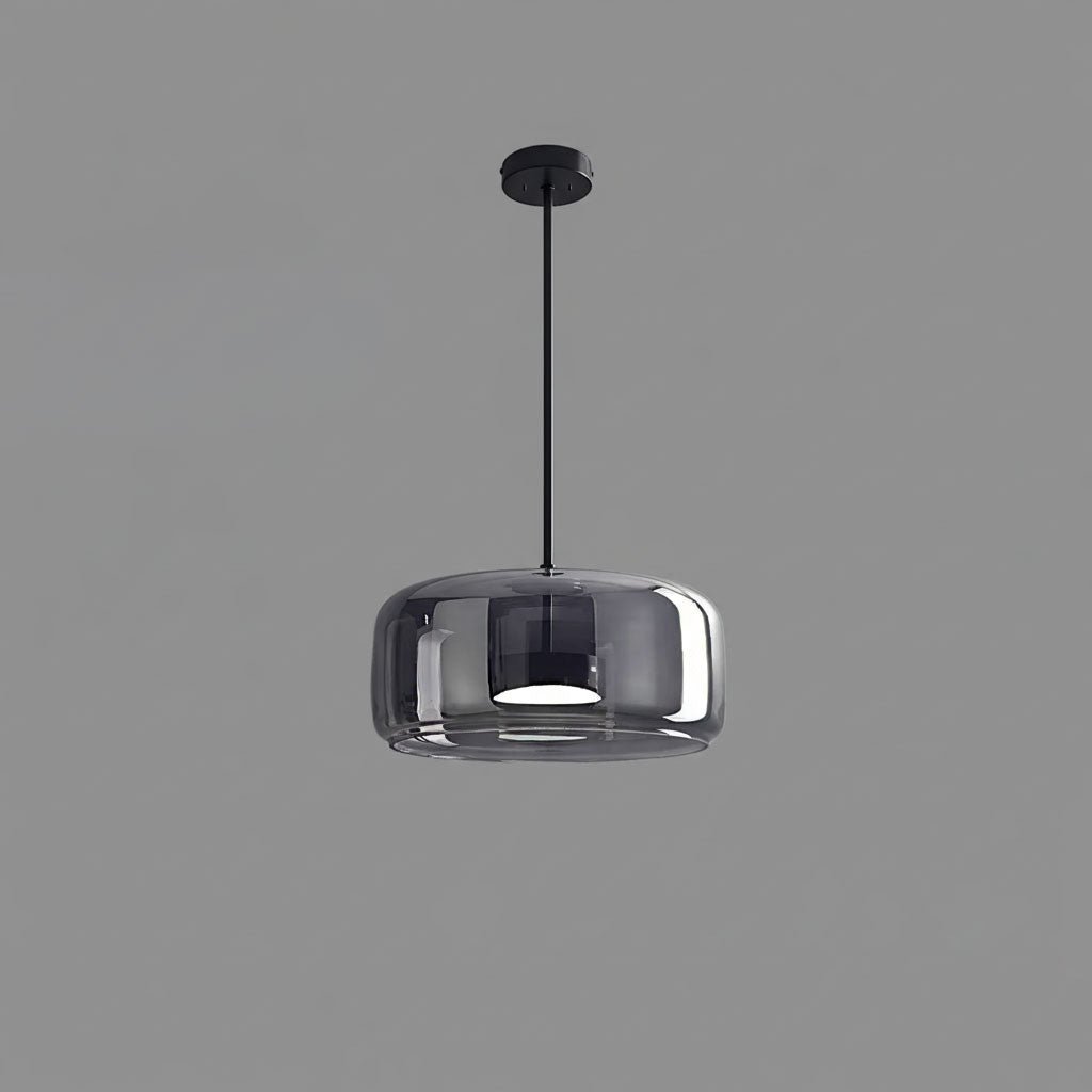 Smoked Glass Pendant Light 10.2 in LED Kitchen Island Dining Ceiling Fixture Modern Adjustable Hanging Lamp | Thomler
