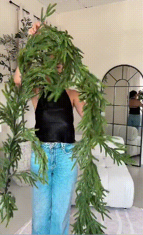 Bendable Evergreen Pine Garland - Realistic Needles, Dense Foliage, Customizable Shape for Mantel, Banister & Door Decor, 4-9 ft | Thomler