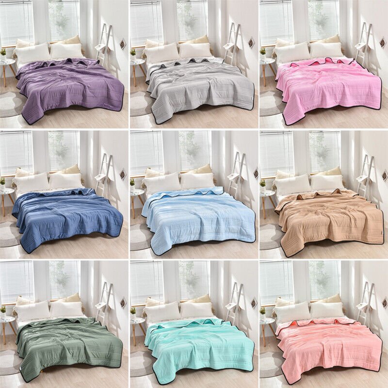 Cooling Blanket Polyester Breathable Lightweight All Seasons Bed Sleeping Moisture Wicking Temperature Regulating Summer Quilt Throw | Thomler
