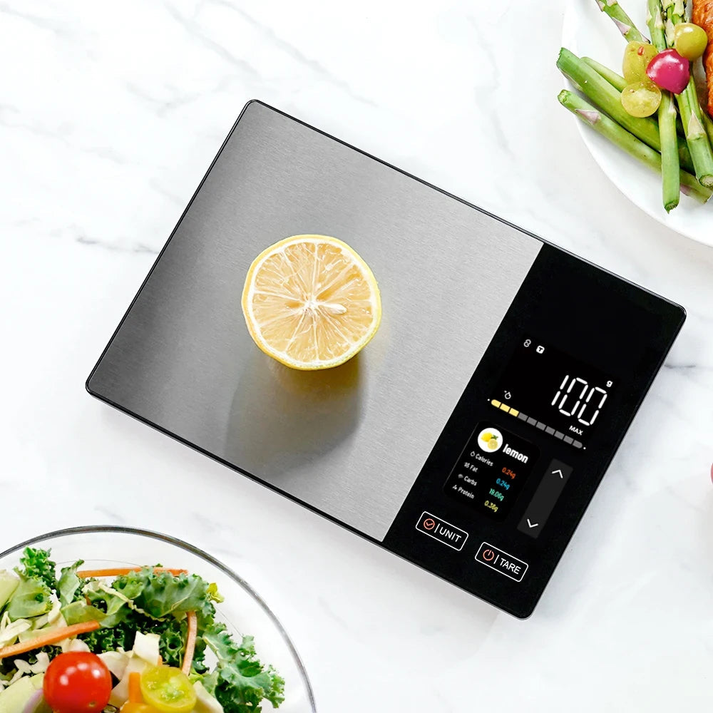 Digital Kitchen Nutrition Scale with Macro Tracking & Color Display for Meal Prep, Diet Planning & Cooking | Thomler