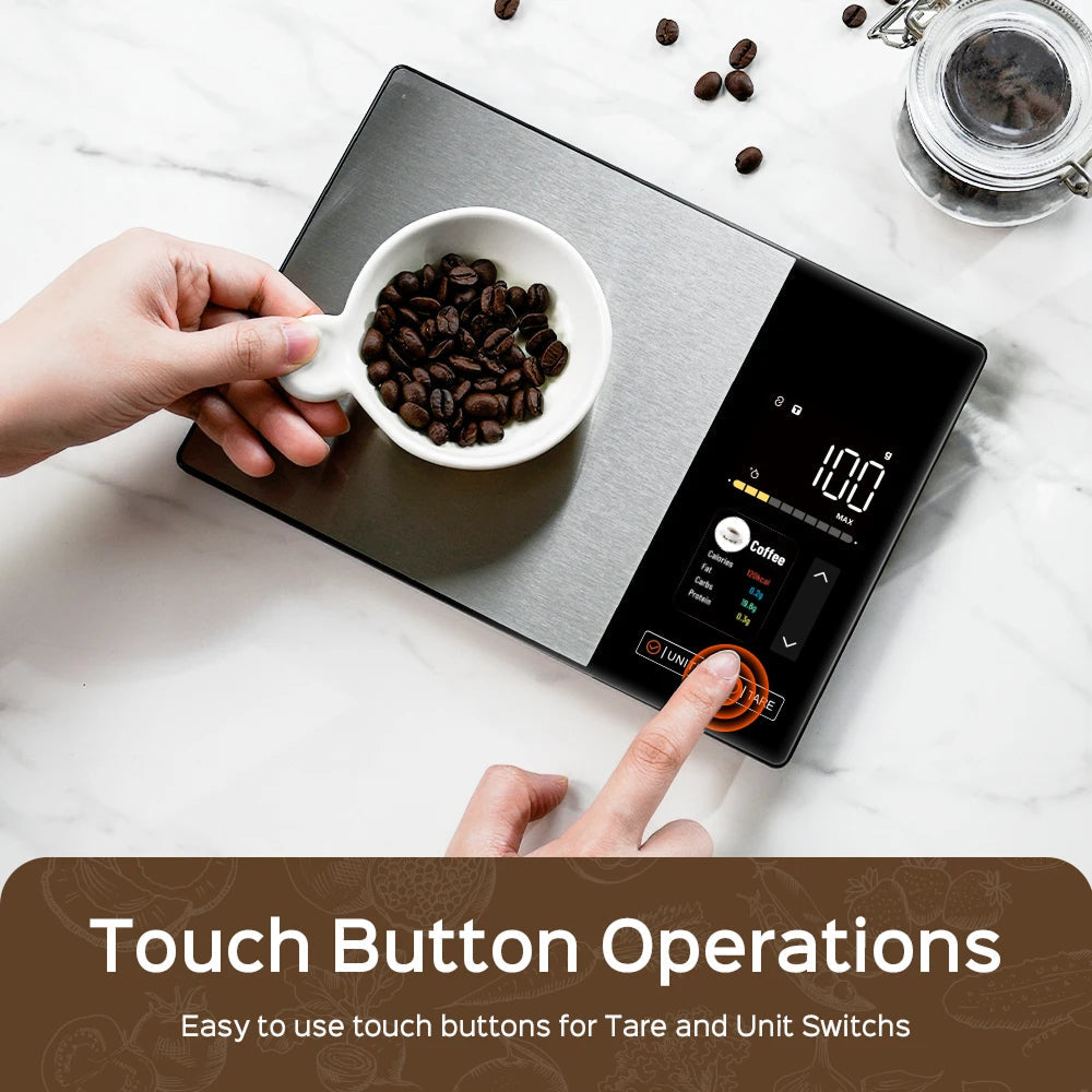 Digital Kitchen Nutrition Scale with Macro Tracking & Color Display for Meal Prep, Diet Planning & Cooking | Thomler