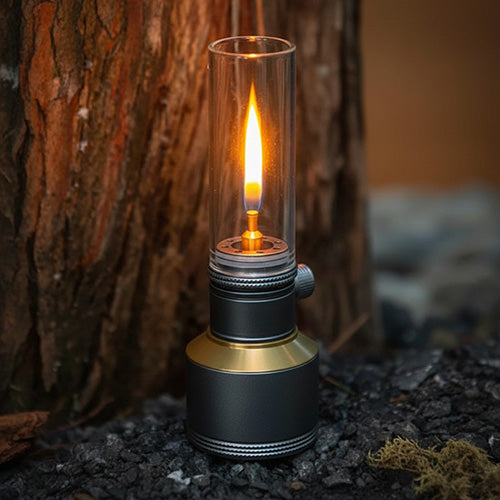 Butane Gas Lantern Aluminum Portable Outdoor Light Camping Hiking Backpacking Adjustable Flame Manual Ignition Vintage Design Travel Gear Em | Thomler