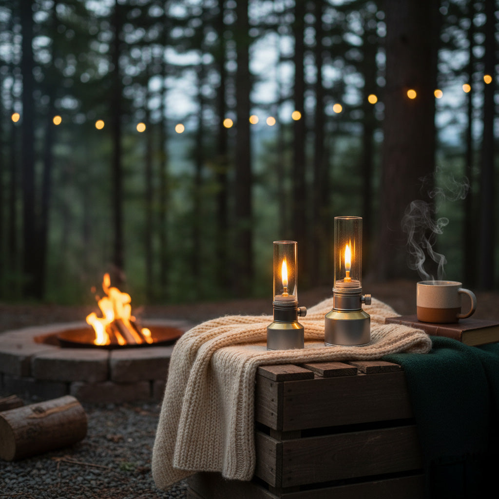 Butane Gas Lantern Aluminum Portable Outdoor Light Camping Hiking Backpacking Adjustable Flame Manual Ignition Vintage Design Travel Gear Em | Thomler