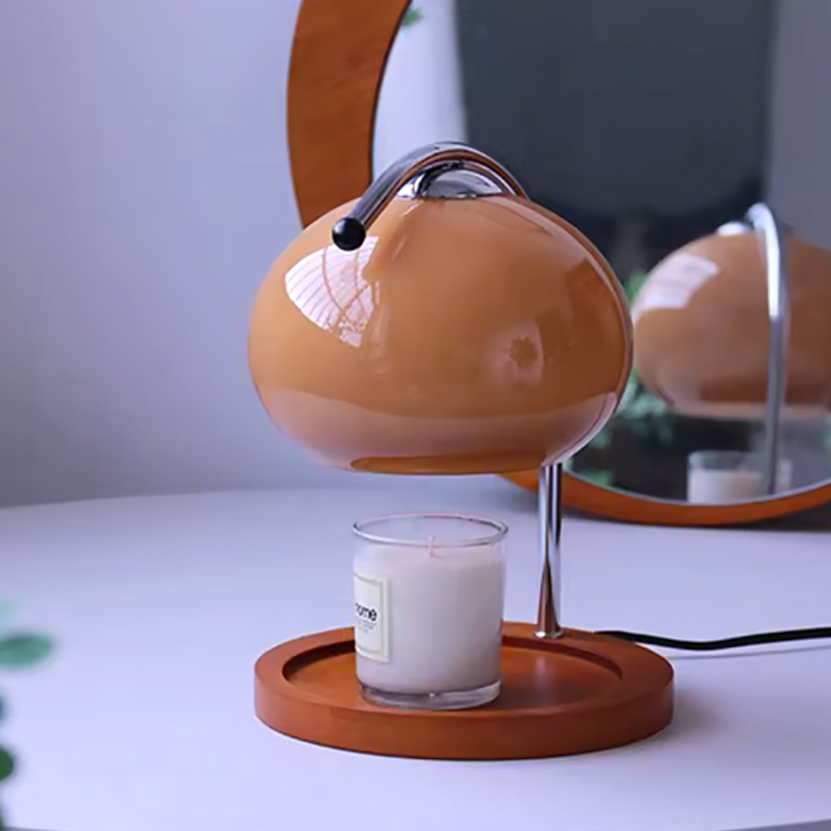 Flameless Halogen Candle Melting Lamp with Adjustable Warmth & Vintage Design | Thomler