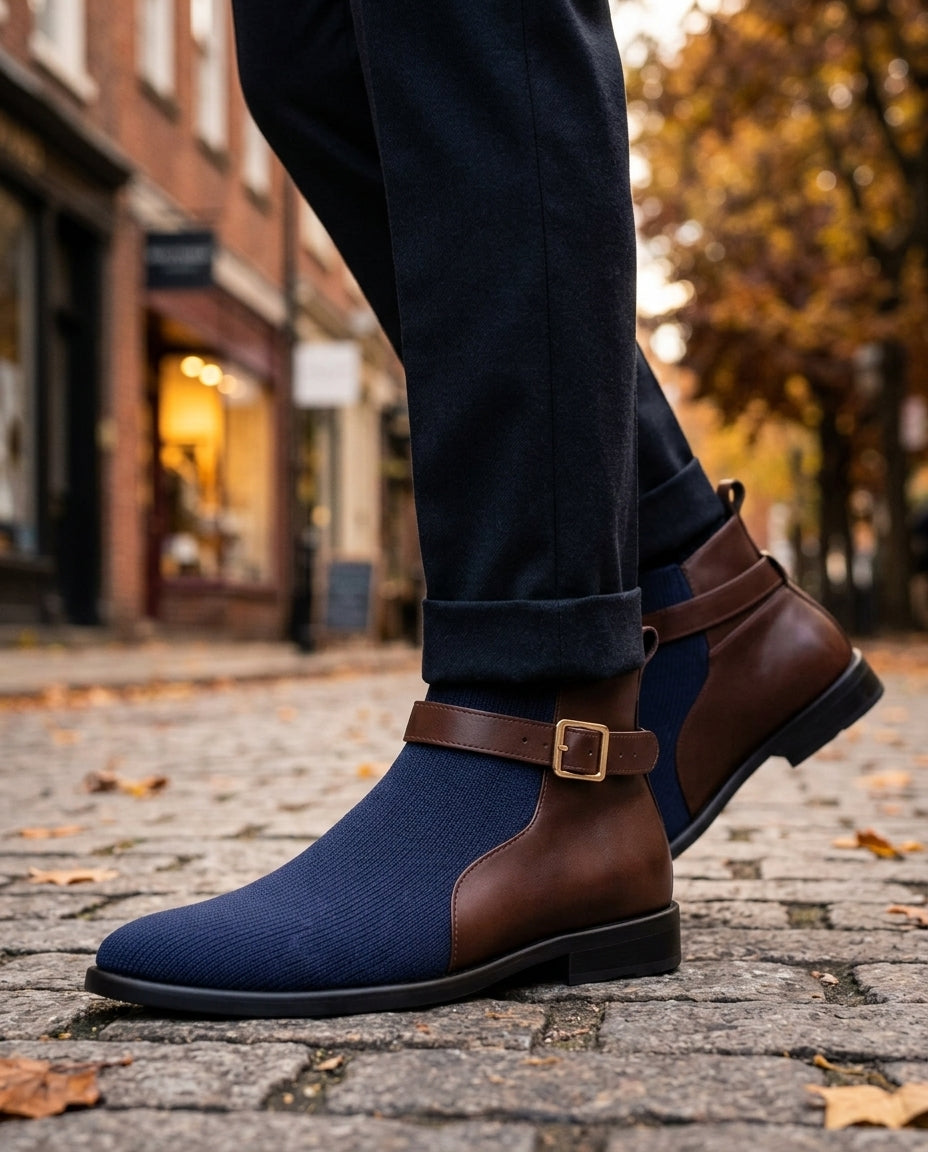 Supportive Slip-On Ankle Boots with Cushioned Insole – Men's Elastic Pull-On Footwear for Work, Casual & Daily Use | Thomler