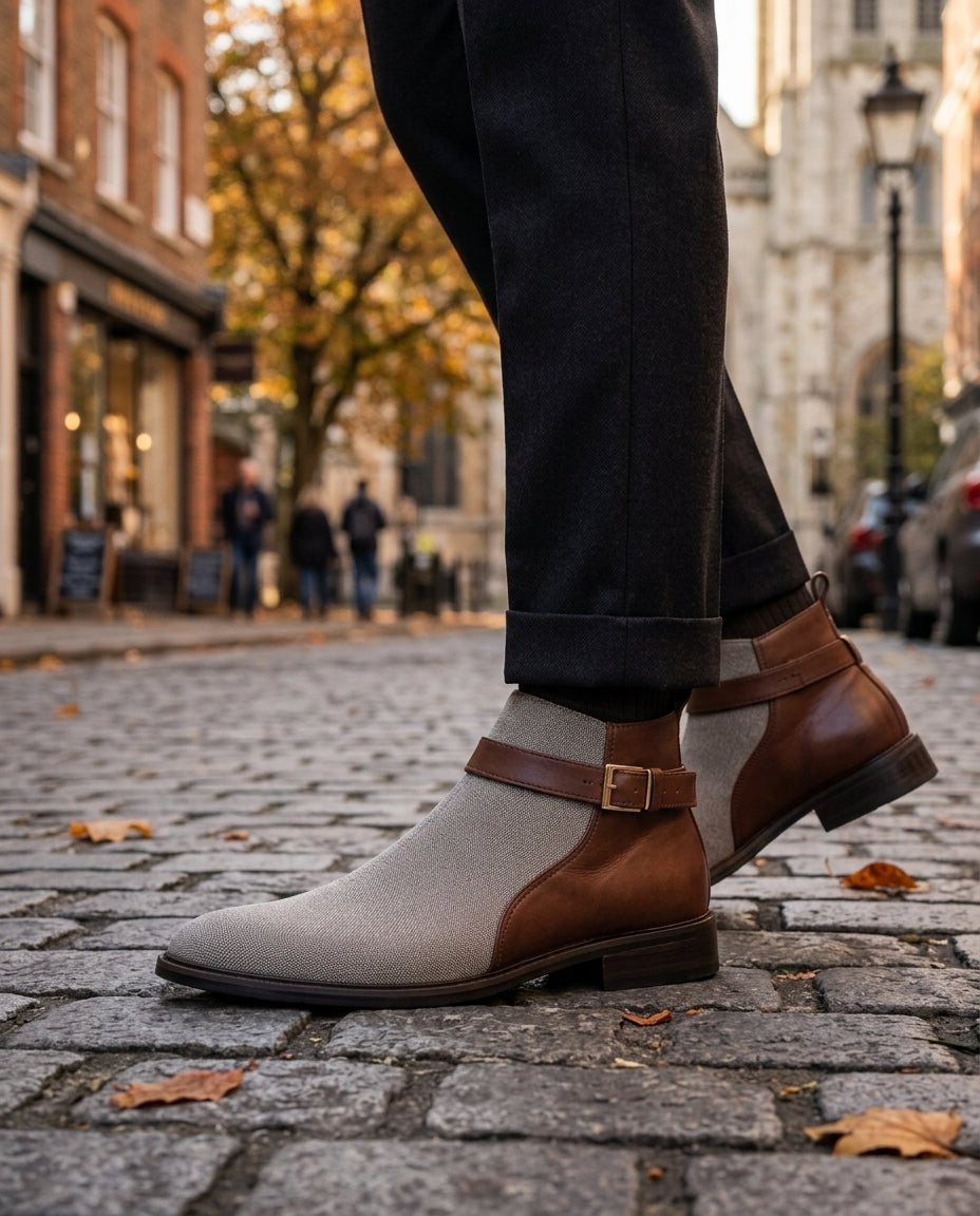 Supportive Slip-On Ankle Boots with Cushioned Insole – Men's Elastic Pull-On Footwear for Work, Casual & Daily Use | Thomler
