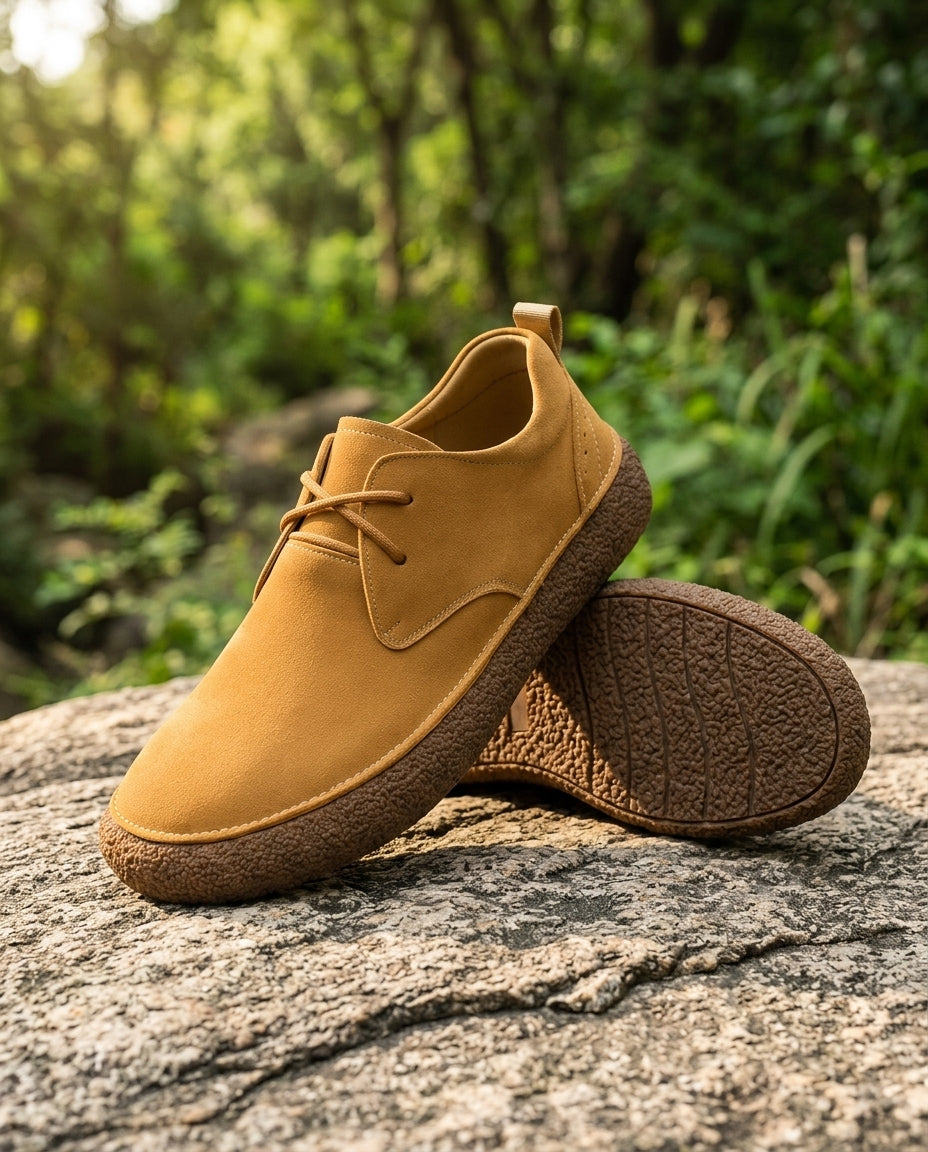 Men's Leather Trail Sneakers with Cushioned Insole & Rubber Traction Sole for Hiking, Travel & Everyday Casual Wear | Thomler