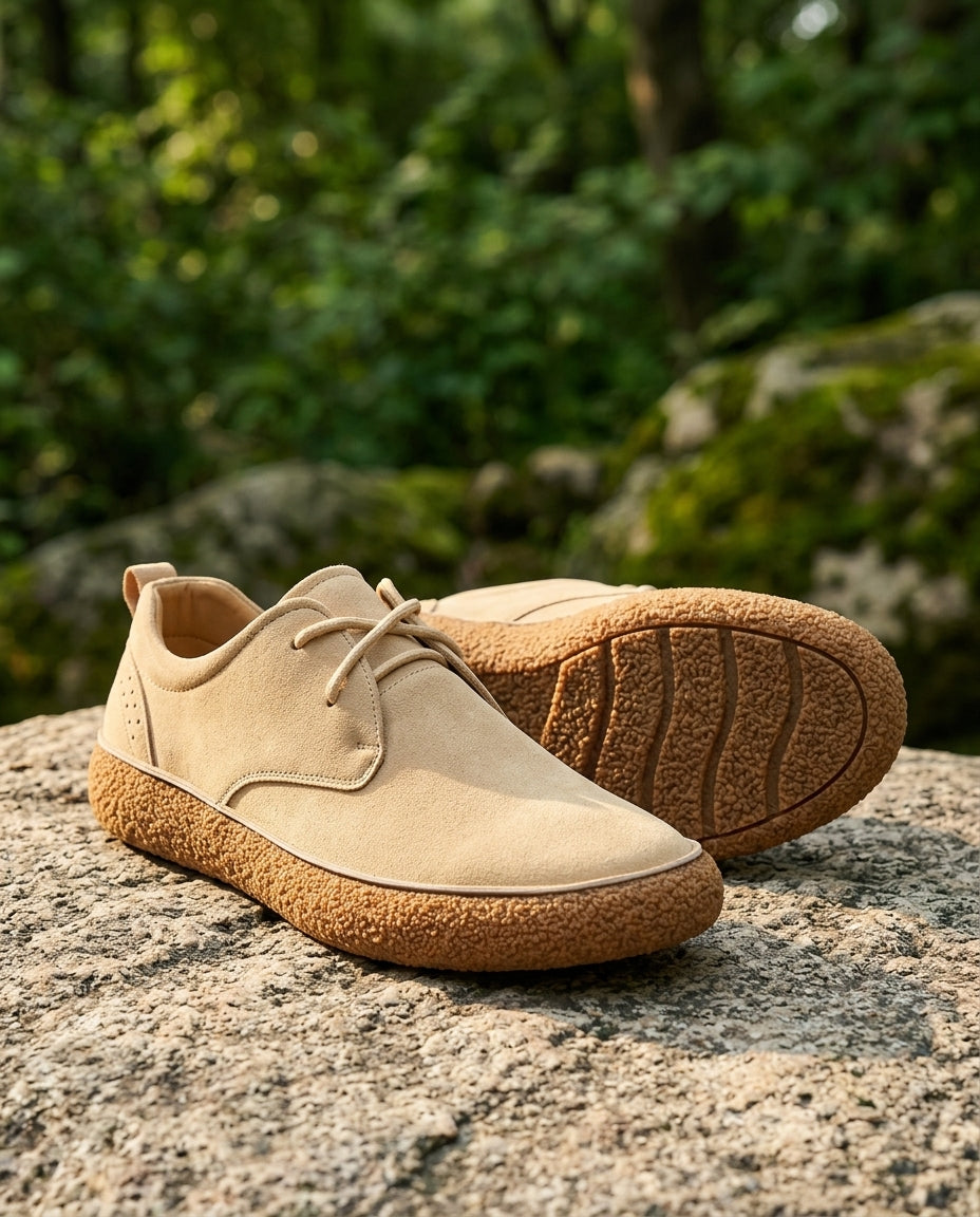 Men's Leather Trail Sneakers with Cushioned Insole & Rubber Traction Sole for Hiking, Travel & Everyday Casual Wear | Thomler