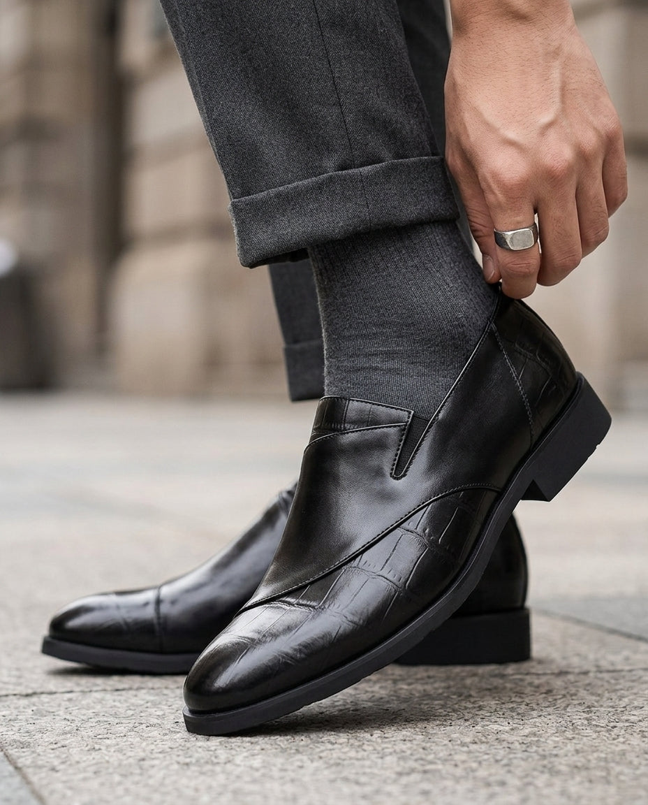 Men's Dual-Tone Slip-On Dress Loafers – Premium Leather, Cushioned Insole, Versatile Style for Work & Casual Wear | Thomler