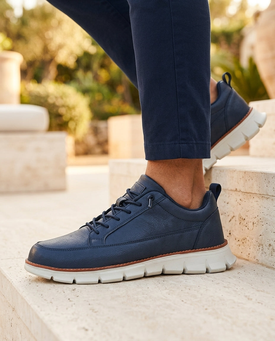 Men's Cushioned Leather Walking Shoes with Arch Support & Shock Absorption | Thomler