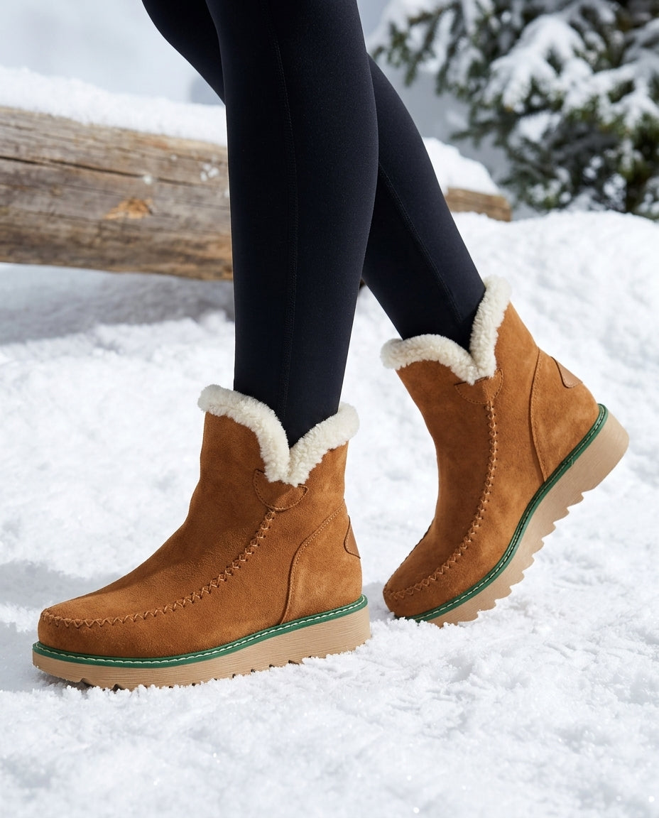 Women's Platform Winter Boots with Plush Fleece Interior – Easy Pull-On Style for Cold Weather & Daily Comfort | Thomler
