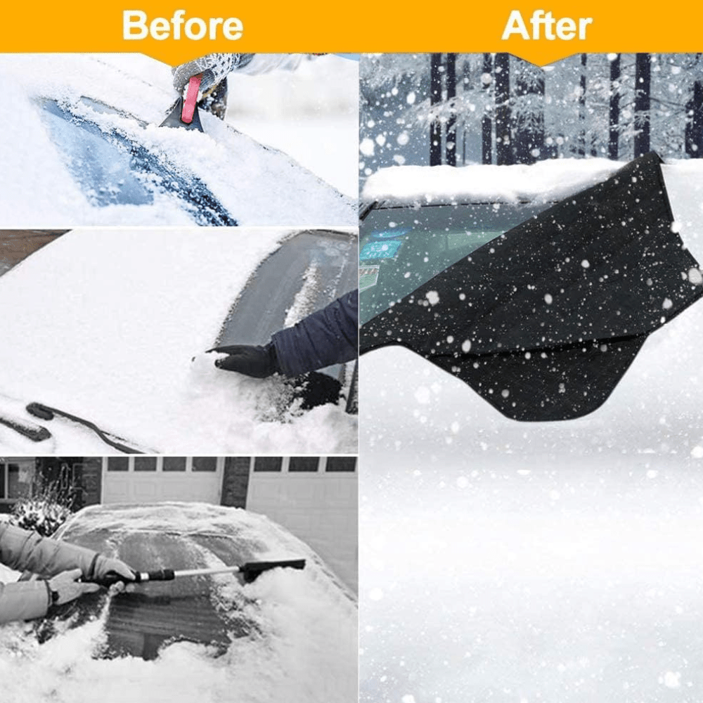 Magnetic Windshield Cover for Winter Ice & Snow Protection – Car Frost Guard with Mirror Flaps – Quick-Install Wind-Resistant Auto Shield | Thomler