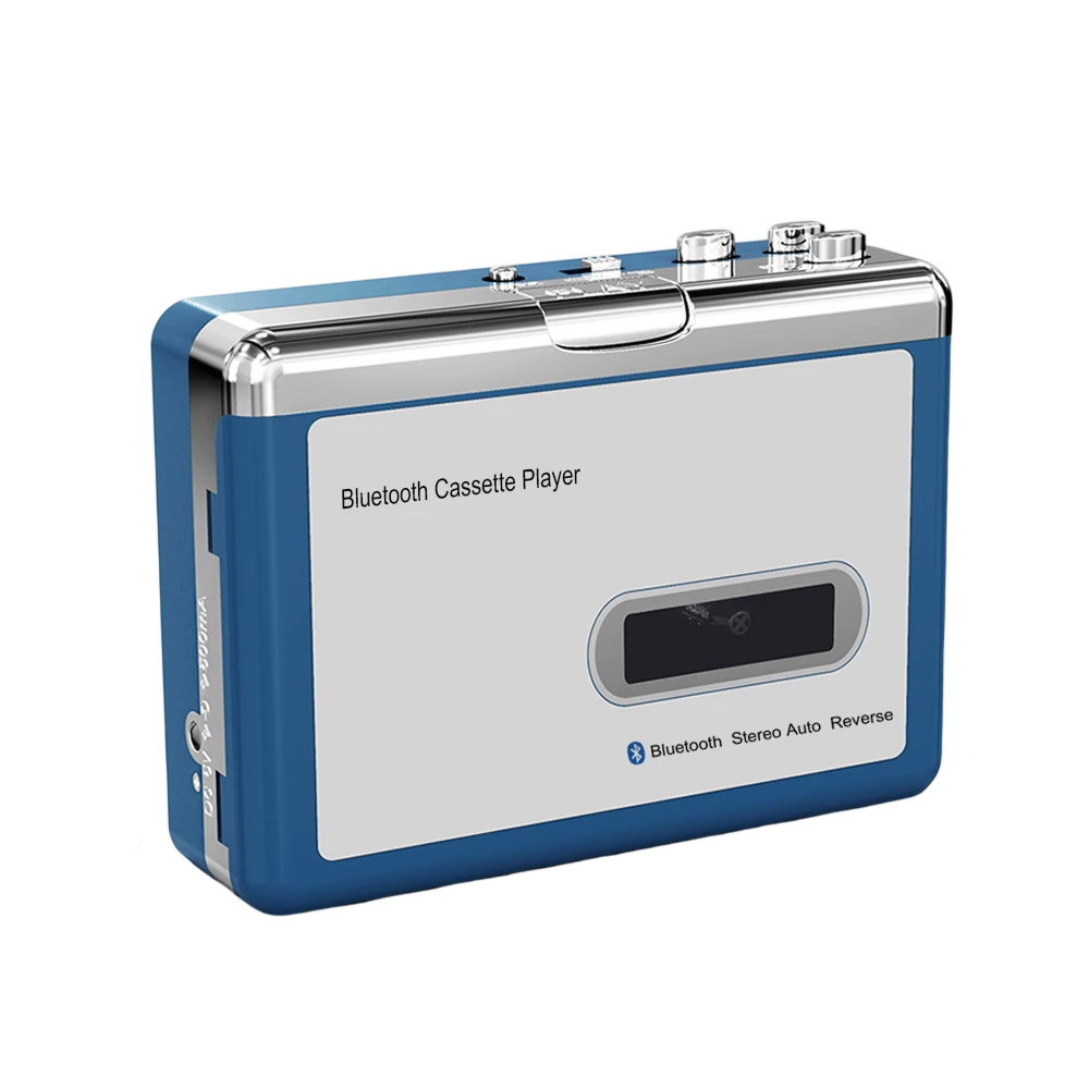 Portable Cassette Player with Bluetooth – Auto-Reverse Tape Deck with Wireless & Wired Playback for Retro Music Lovers | Thomler