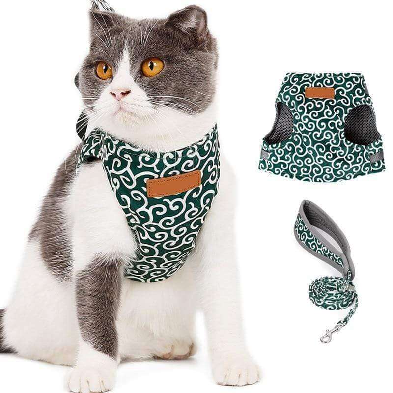 Cat Walking Harness & Leash Set | Breathable Mesh Vest Jacket for Outdoor Adventures | Adjustable No-Pull Design for Cats & Small Dogs | Thomler