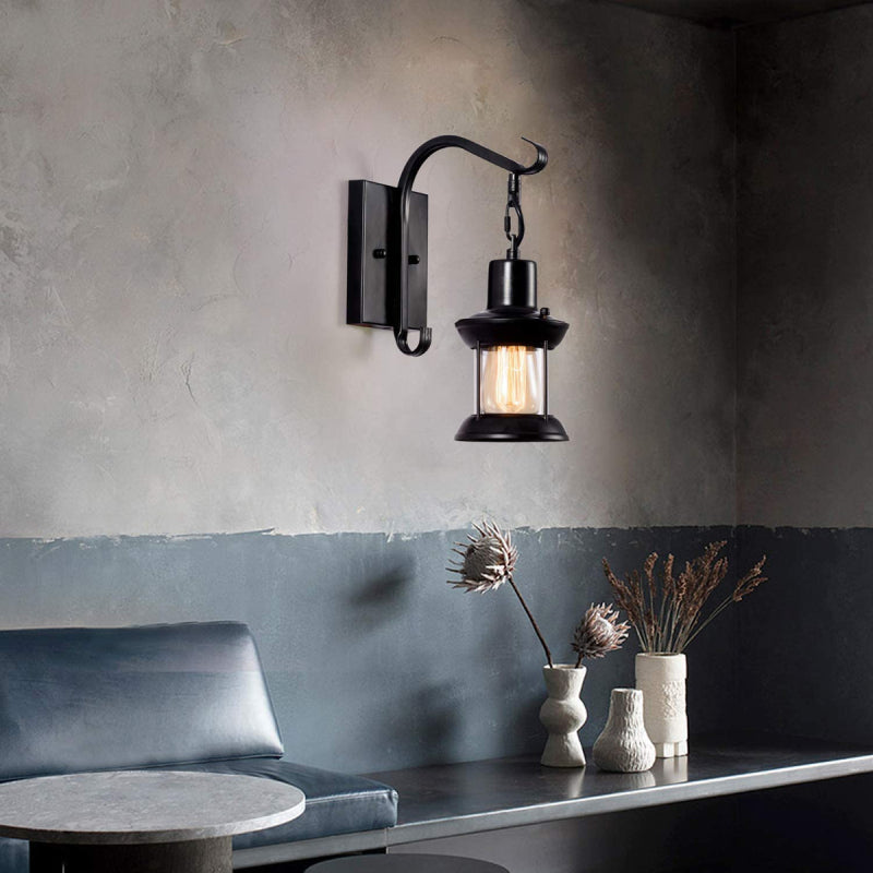 Industrial Metal Wall Sconce E27 Socket for Bedroom Living Room Hallway | Vintage Pipe Fixture Hardwired Indoor Lighting | Thomler
